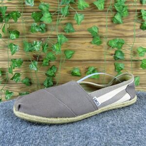 TOMS Women Striped Espadrille Gray Fabric Sz 10 Medium Used 2025